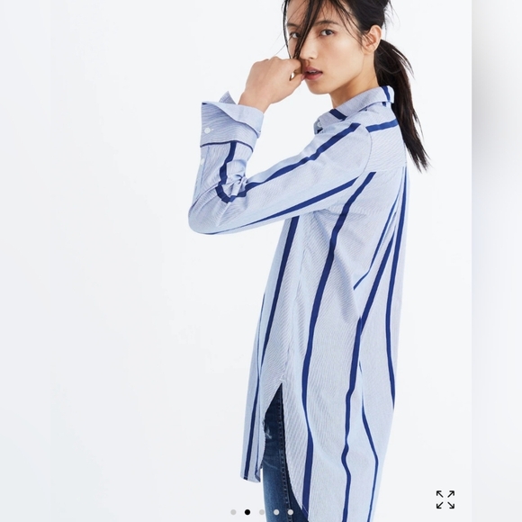 Madewell stripped button down tunic size medium - Picture 2 of 8